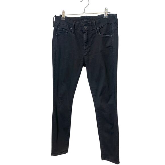 Mother Looker Petite Skinny Jeans Women’s Size 27 Black Denim “Not Guilty” - Picture 1 of 8